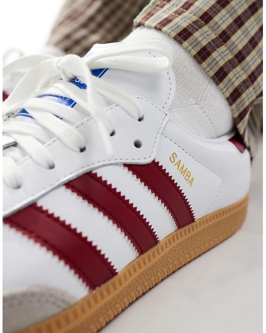 Samba og - sneakers bianche e bordeaux di Adidas Originals in Multicolor