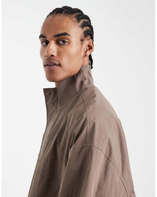 ASOS Brown Oversized Track Jacket for men