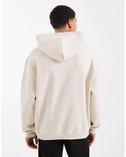 ASOS – locker geschnittener basic-kapuzenpullover in Natural für Herren