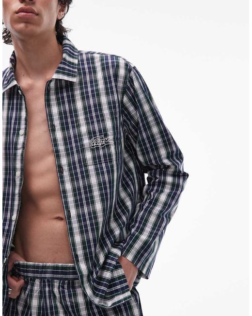 Lacoste Blue Flannel Pyjama Set for men