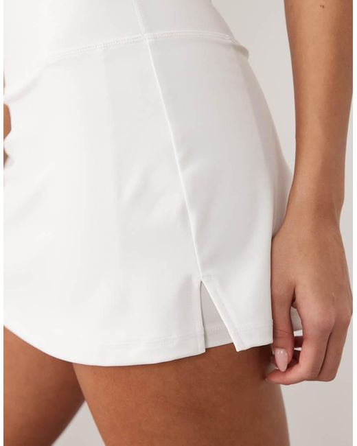 4505 White Active Tennis Skirt With Under Shorts And Phone Pocket