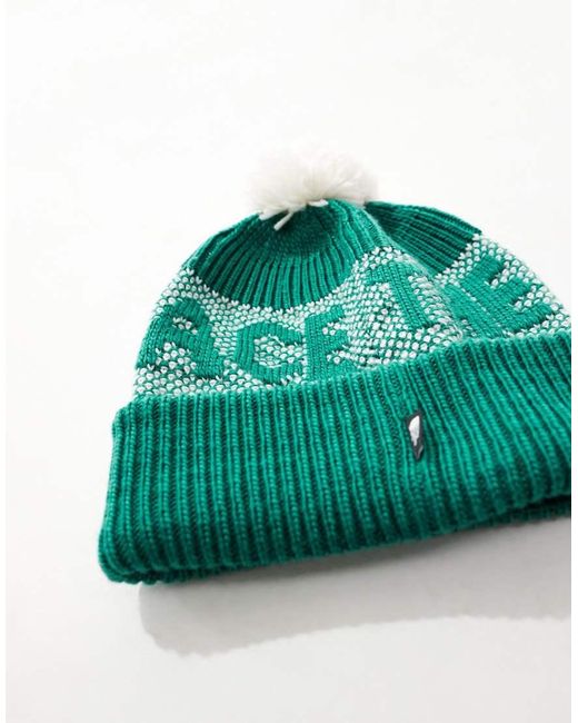 The North Face Beanie Met Retro Logo En Pompon in het Gray voor heren