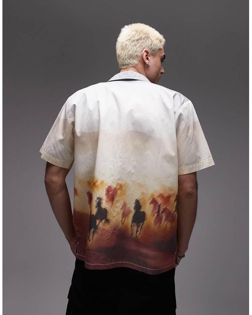Dickies Gray Running Wild Western Graphic Print Shirt for men