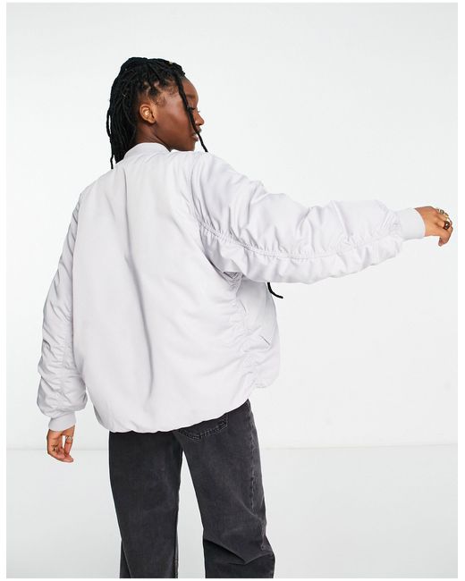 Weekday Destiny Bomber Jacket in White Lyst