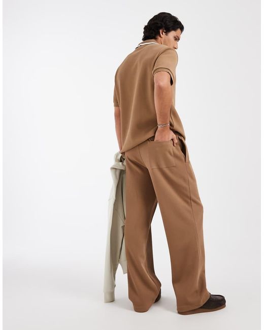 Lacoste Brown Loose Fit Drawstring Logo Trackies for men