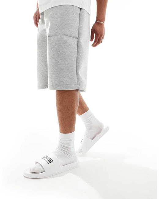 Jack & Jones White Pool Sliders for men