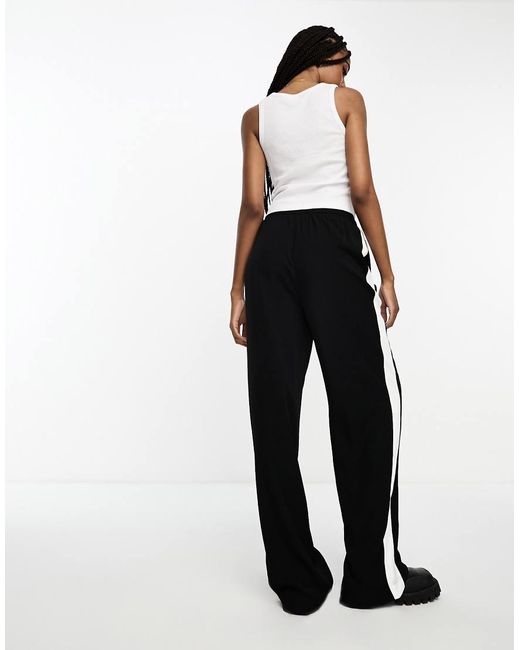 ASOS Black Asos Design Tall Pull On Pants With Contrast Panel