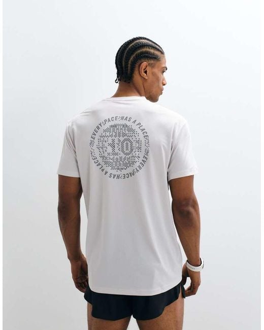 Adidas Originals White Adidas Running Adi365 Ar T-shirt With Back Print for men