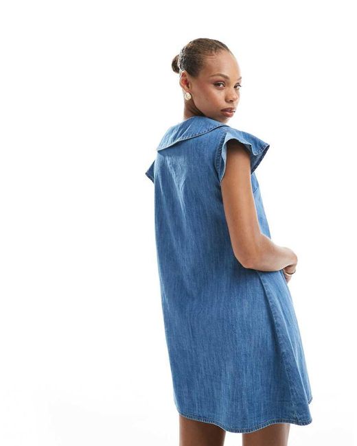 Miss Selfridge Blue Denim Babydoll Dress