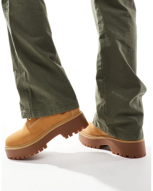 Timberland Green Stone Street 6 Inch Lace Up Platform Waterproof Boots