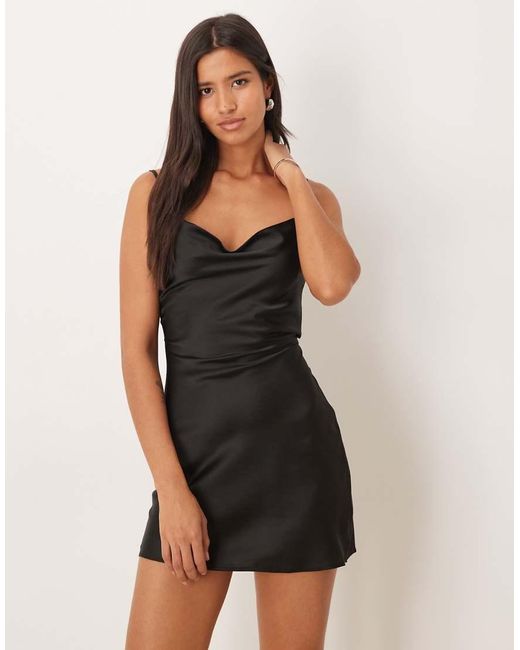 NARRATED Black Tie Back Mini Dress