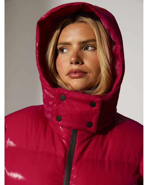 South Beach Red Padded Hooded Ski Jacket