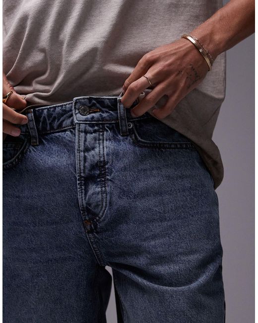 Topman Gray Straight Jeans for men