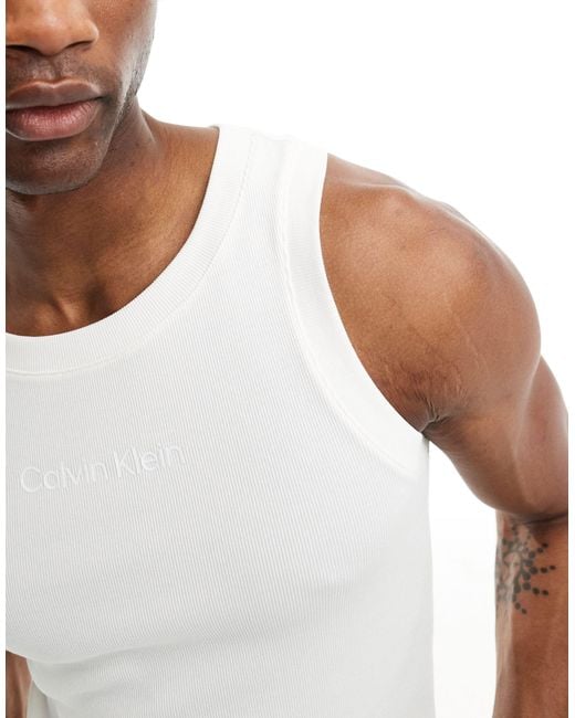Calvin Klein White Rib Vest for men