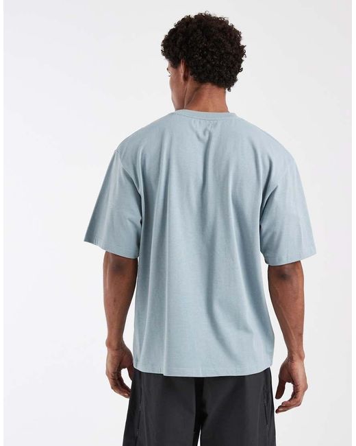DOUBLE A by WOOD WOOD Blue 100% Cotton Liam Aa Logo T-shirt for men
