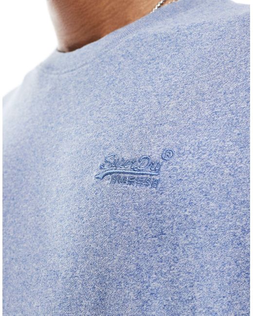 Superdry Blue Cotton Essential Logo T-shirt for men