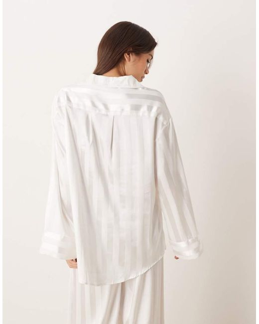 Gina Tricot Natural Mix And Match Satin Pyjama Top