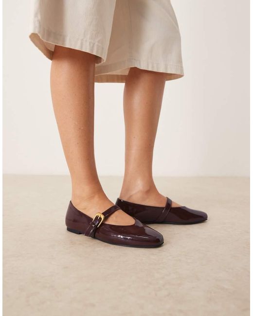 ASOS Natural Leah Mary Jane Ballet Flats