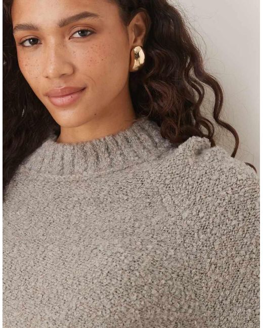Glamorous Gray Fitted Boxy Knit Sweater