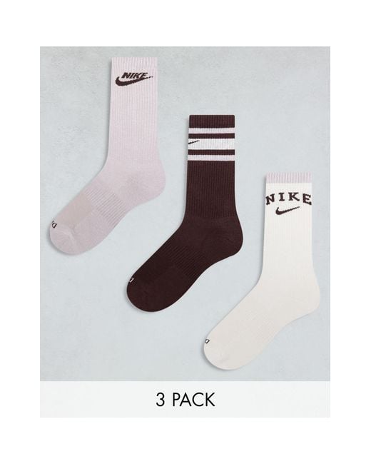 Nike White Nike Everyday Plus Cushioned 3 Pack Crew Socks for men