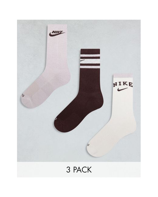 Nike - everyday cushioned plus - confezione da 3 paia di calzini ammortizzanti multicolore di Nike in White da Uomo