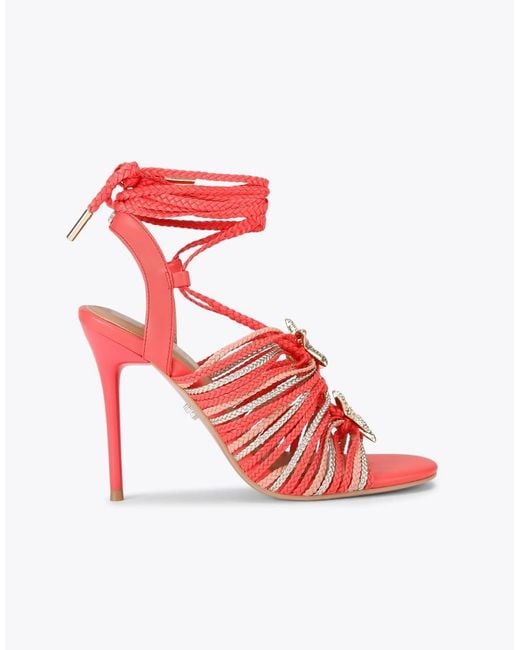 Carvela Kurt Geiger Red Marina High Tie Heeled Sandals