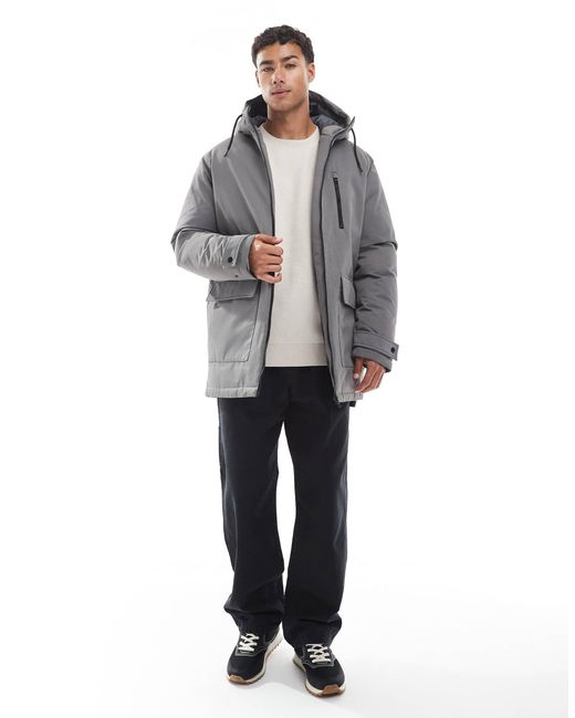 Jack & Jones Gray Parka Jacket for men