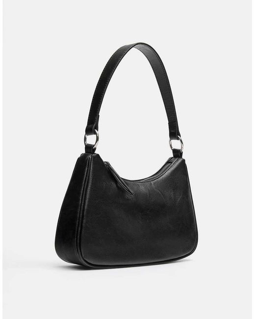 Pull&Bear Black Shoulder Bag With Rings