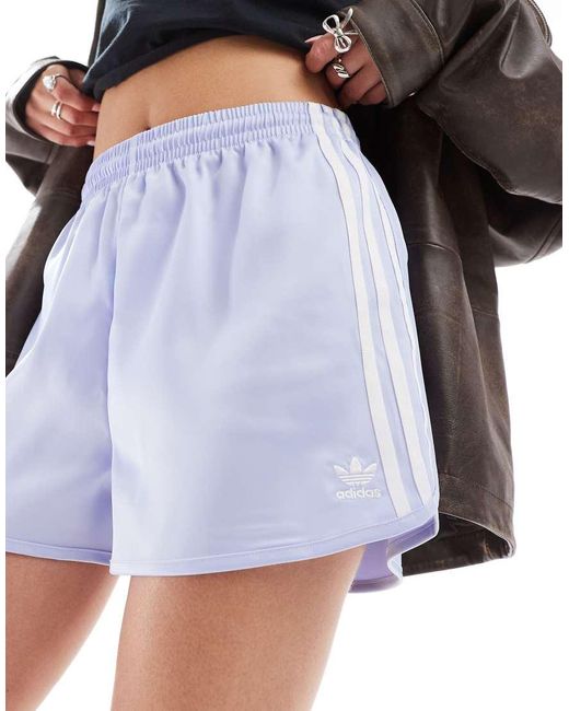 Adidas Originals Blue Three Stripe Sprinter Shorts