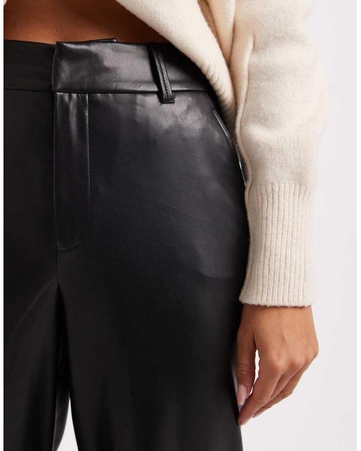 ONLY White Wide Leg Faux Leather Trousers