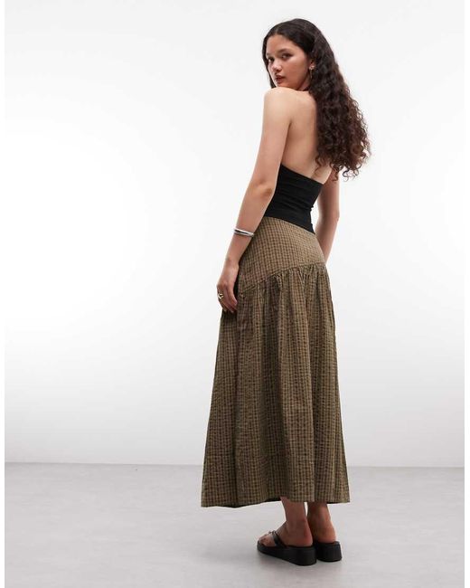 Collusion Green Drop Waist Maxi Skirt