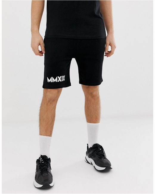 mens black skinny shorts
