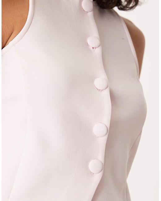 ASOS White Co-ord Button Down Halterneck Waistcoat