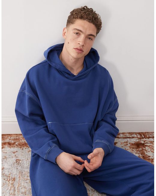 Collusion – kastiger kapuzenpullover in Blue für Herren