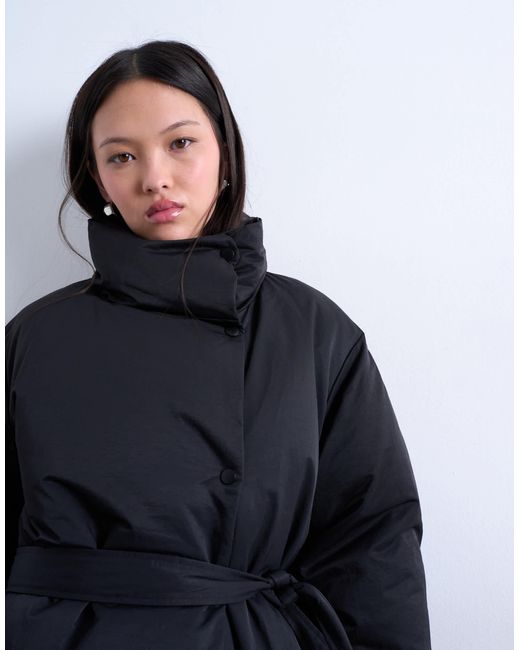 TOPSHOP White – longline-pufferjacke