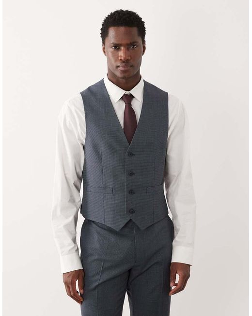 ASOS Blue Slim Suit Waistcoat for men