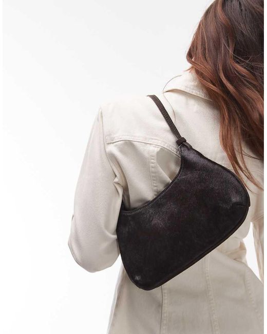 Mango White Pony Hair Shoulder Bag