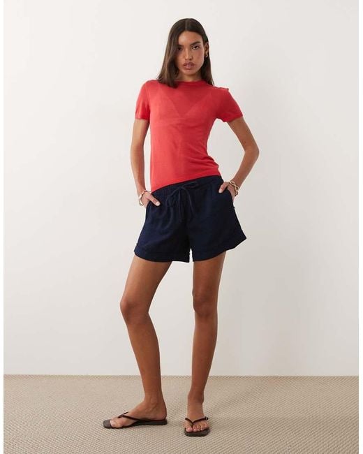 ASOS Red Sheer Knitted Second Skin T-shirt