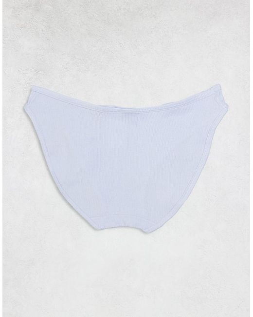 Cotton On Blue 3 Pack Ribbed Bikini Brief Set