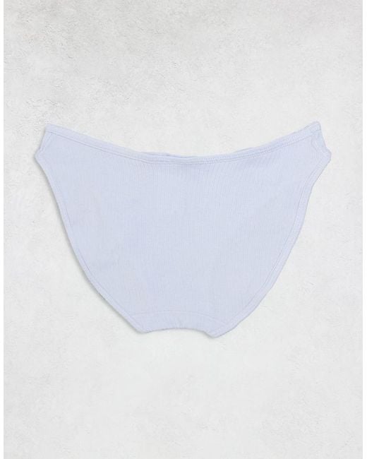 Cotton On Blue 3 Pack Ribbed Bikini Brief Set