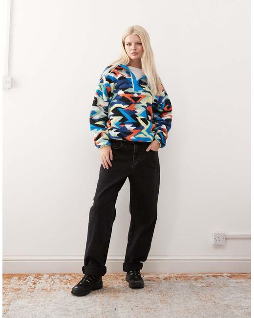 Polar Corto Con Diseño Estampado Y Media Tapeta De Botones De Presión Helvetia Ii De Columbia de color Blue