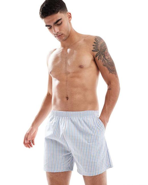 ASOS Geruite Geweven Short in het White voor heren