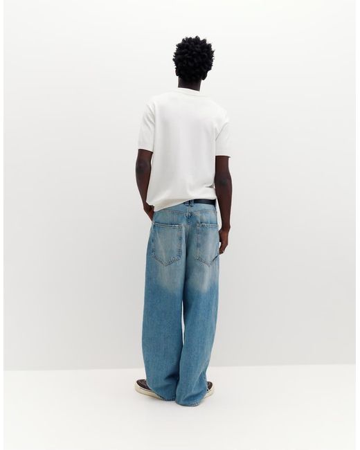 Pull&Bear White Short Sleeve Polo Shirt for men