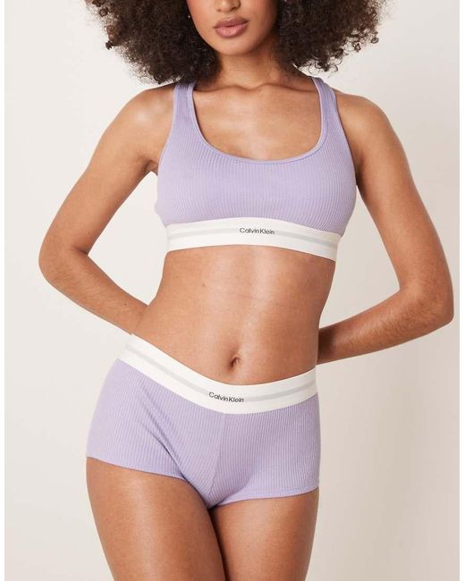 Calvin Klein White Modal Rib Boyshort