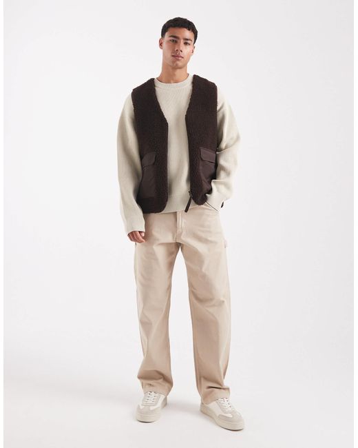 ASOS Brown Borg Utility Vest for men