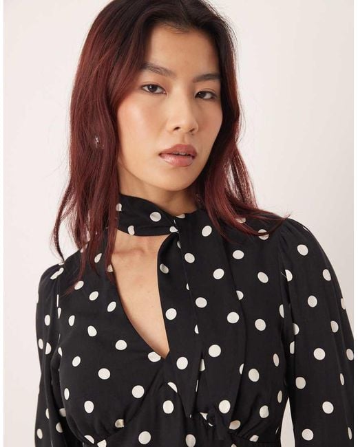 Nobody's Child Black Tie Neck Detail Blouse