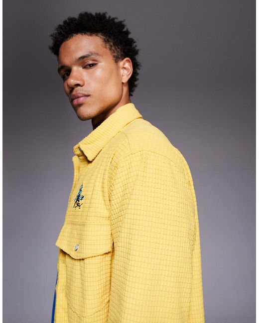 ICECREAM Blue Soft Waffle Corduroy Shirt for men