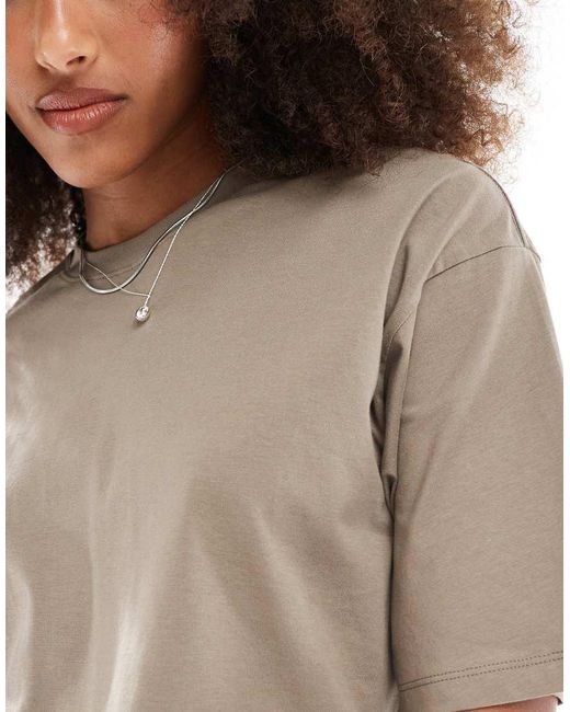 JJXX Brown Oversize Crop Tee