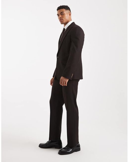 ASOS Black Straight Leg Suit Trousers for men