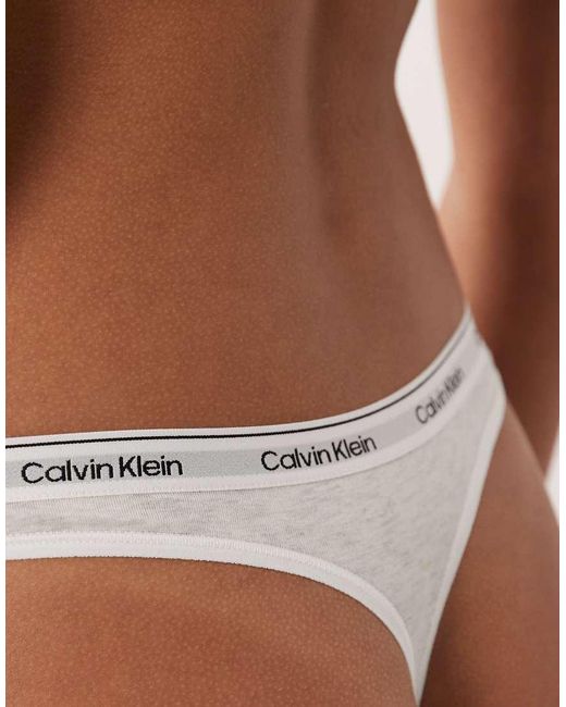Calvin Klein White Icon Logo Thong